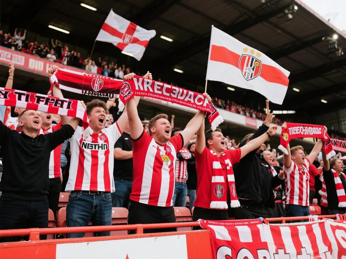 球迷庆祝与现场氛围